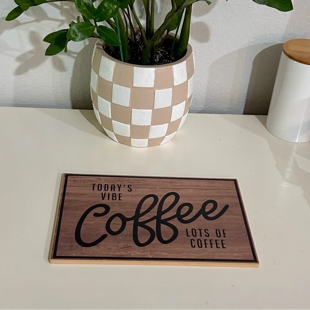 (Bundle 3 for $15) Wooden Coffee Sign for Home Kitchen